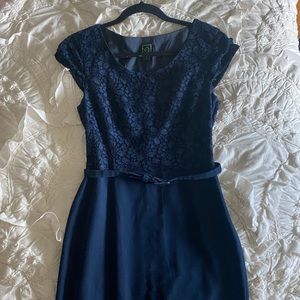 C Wonder Navy Dress with lace detailing